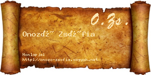Onozó Zsófia névjegykártya